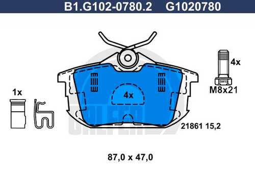 B1-G102-0780-2 GALFER Тормозные колодки