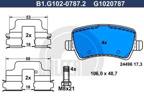 Тормозные колодки GALFER B1-G102-0787-2