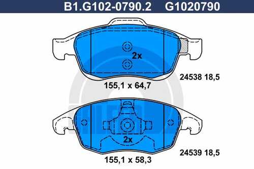 Тормозные колодки GALFER B1-G102-0790-2