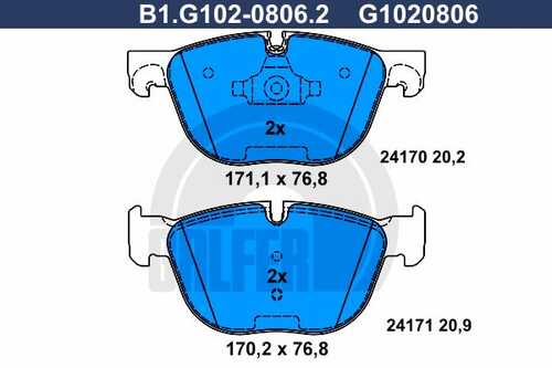 Тормозные колодки GALFER B1-G102-0806-2