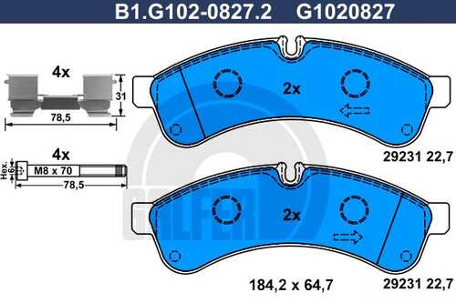 B1-G102-0827-2 GALFER Тормозные колодки