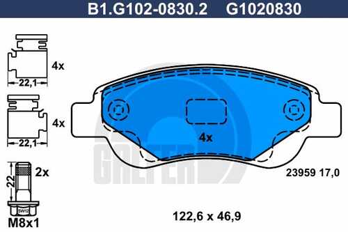 Тормозные колодки GALFER B1-G102-0830-2