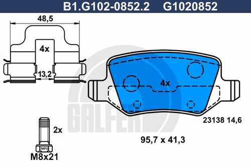 Тормозные колодки GALFER B1-G102-0852-2