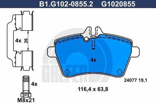 Тормозные колодки GALFER B1-G102-0855-2