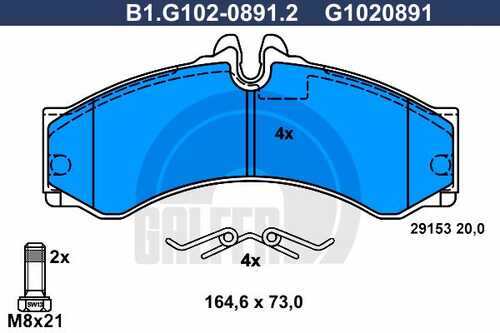 Тормозные колодки GALFER B1-G102-0891-2