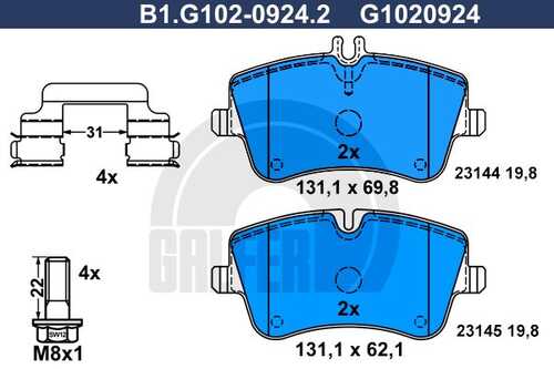 Тормозные колодки GALFER B1-G102-0924-2