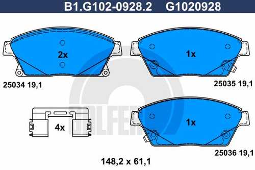 Тормозные колодки GALFER B1-G102-0928-2