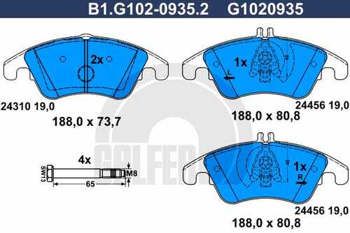 Тормозные колодки GALFER B1-G102-0935-2