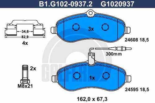 Тормозные колодки GALFER B1-G102-0937-2