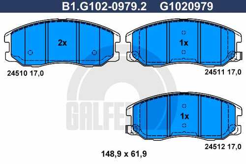 Тормозные колодки GALFER B1-G102-0979-2