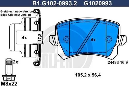 Тормозные колодки GALFER B1-G102-0993-2