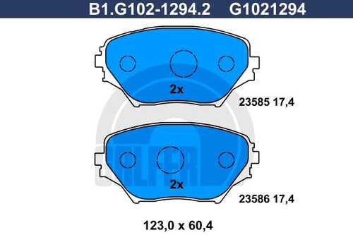 Тормозные колодки GALFER B1-G102-1294-2