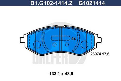 Тормозные колодки GALFER B1-G102-1414-2