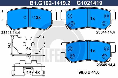 Тормозные колодки GALFER B1-G102-1419-2