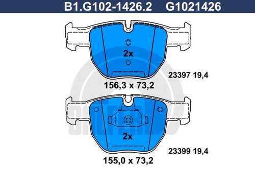 Тормозные колодки GALFER B1-G102-1426-2