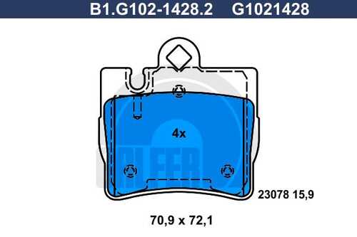 Тормозные колодки GALFER B1-G102-1428-2