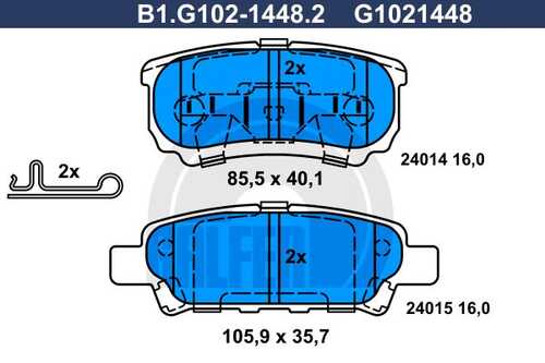 Тормозные колодки GALFER B1-G102-1448-2