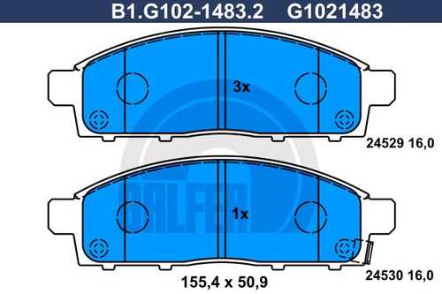 Тормозные колодки GALFER B1-G102-1483-2