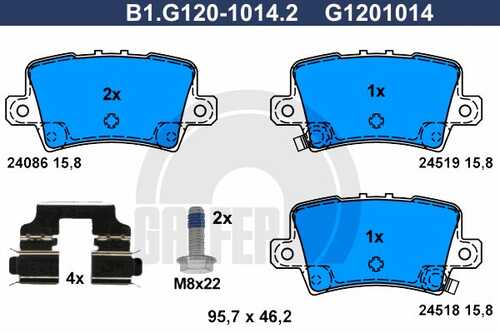 Колодки тормозные дисковые /комплект 4 шт GALFER B1-G120-1014-2