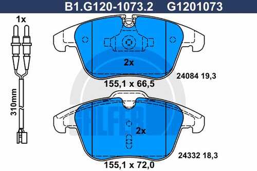 Тормозные колодки GALFER B1-G120-1073-2