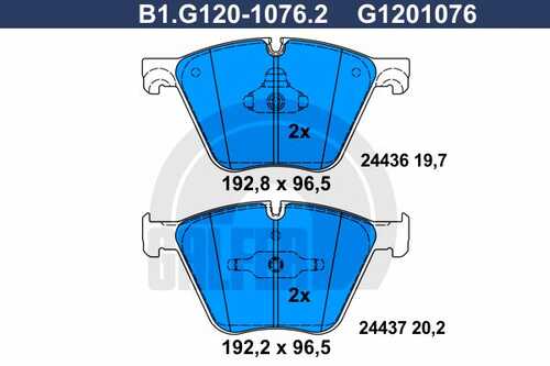 Тормозные колодки GALFER B1-G120-1076-2