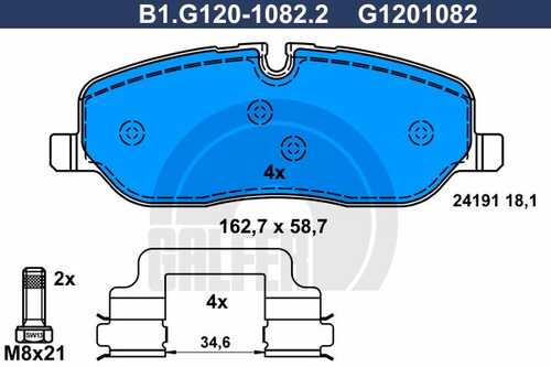 Тормозные колодки GALFER B1-G120-1082-2