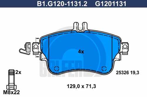 Тормозные колодки GALFER B1-G120-1131-2