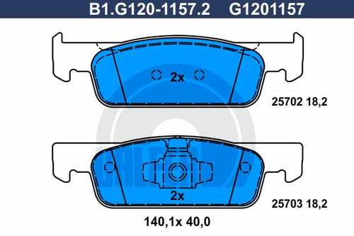 Тормозные колодки GALFER B1-G120-1157-2