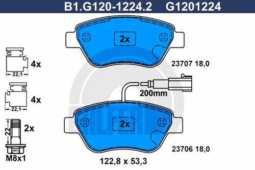 Тормозные колодки GALFER B1-G120-1224-2