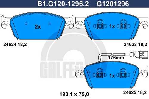 Тормозные колодки GALFER B1-G120-1296-2