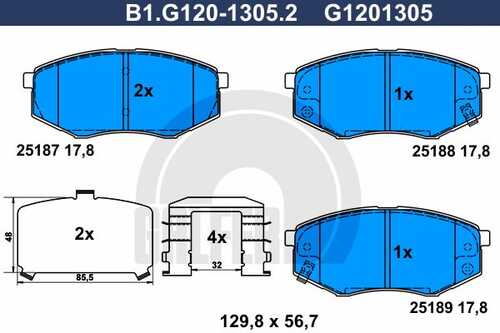 Тормозные колодки GALFER B1-G120-1305-2