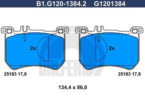 Тормозные колодки GALFER B1-G120-1384-2