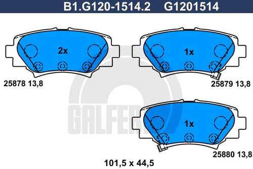 Колодки тормозные дисковые /комплект 4 шт GALFER B1-G120-1514-2