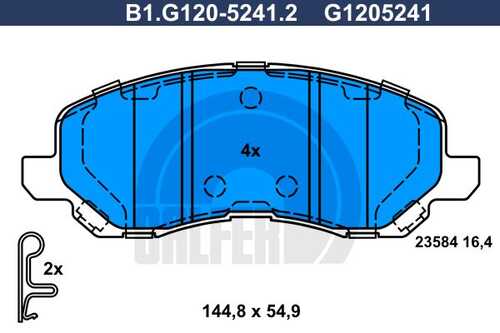 Тормозные колодки GALFER B1-G120-5241-2