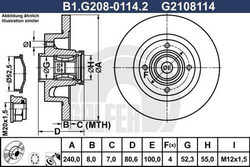 Тормозной диск GALFER B1-G208-0114-2