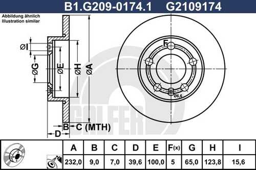 Тормозной диск GALFER B1-G209-0174-1