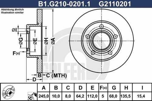 ДИСК ТОРМОЗНОЙ GALFER B1-G210-0201-1