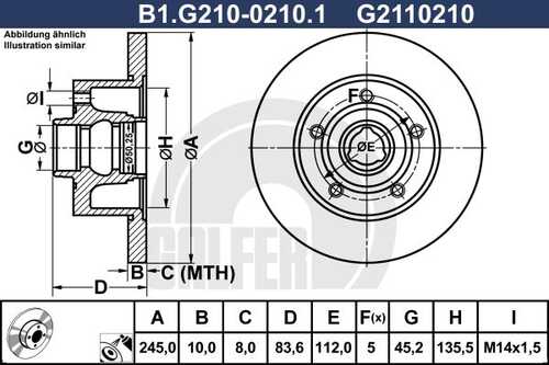 тормозные диски GALFER B1-G210-0210-1