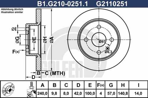Тормозной диск GALFER B1-G210-0251-1