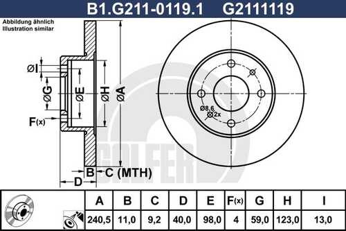 Тормозной диск GALFER B1-G211-0119-1