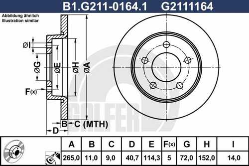 Тормозной диск GALFER B1-G211-0164-1