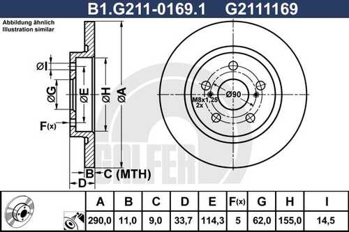 Тормозной диск GALFER B1-G211-0169-1