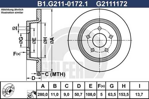 Диск тормозной GALFER B1-G211-0172-1