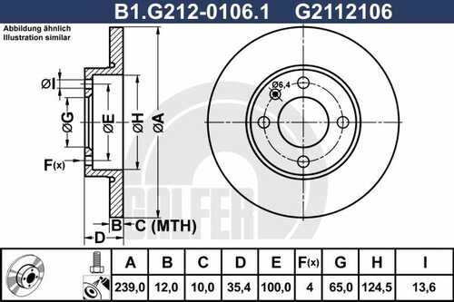 B1-G212-0106-1 GALFER тормозные диски