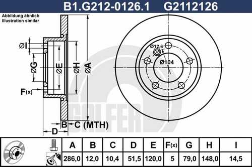 Тормозной диск GALFER B1-G212-0126-1