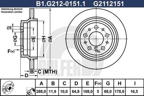 Тормозной диск GALFER B1-G212-0151-1