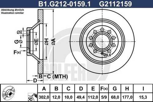 Тормозной диск GALFER B1-G212-0159-1