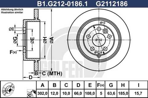 Тормозной диск GALFER B1-G212-0186-1