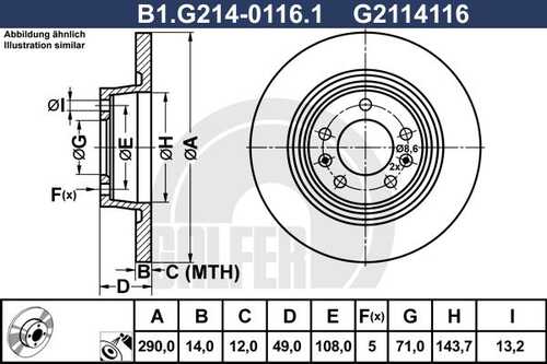 Диск тормозной GALFER B1-G214-0116-1