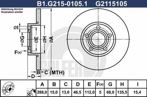 Тормозной диск GALFER B1-G215-0105-1